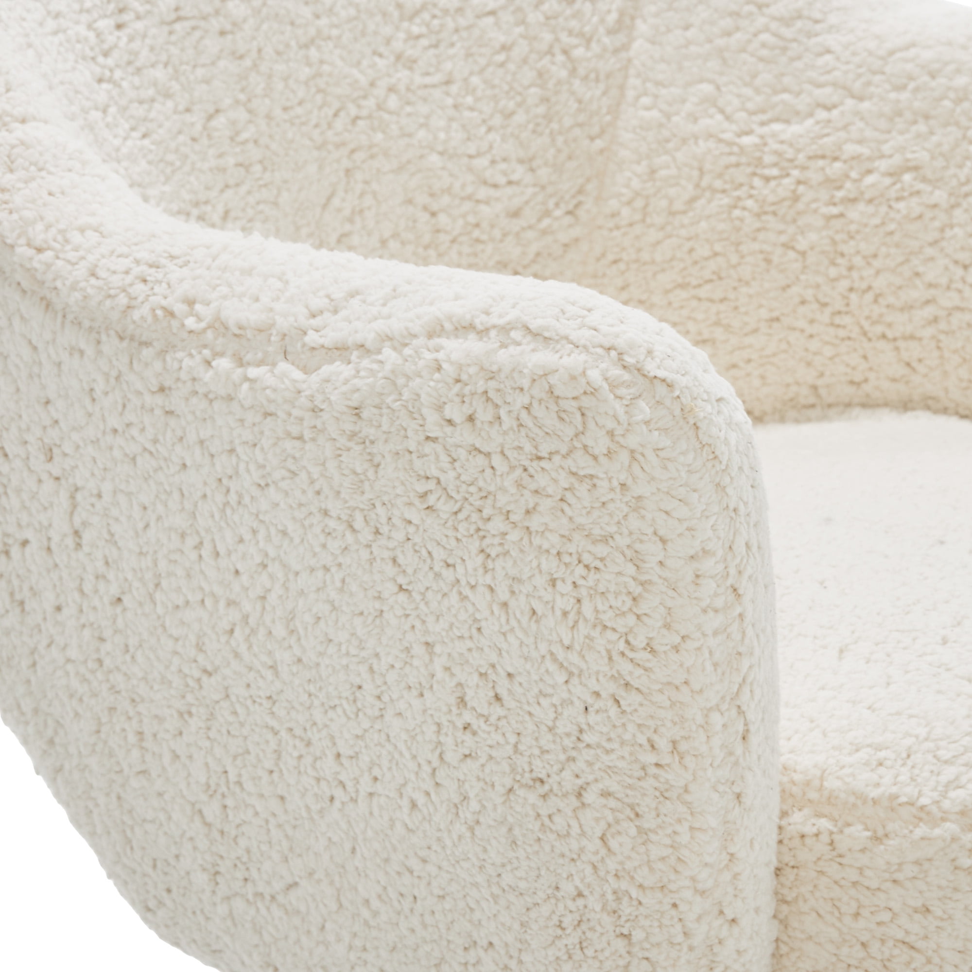 Serta Valetta Faux Shearling Mid Back Home Office Chair, 250 lb. Capacity, Cream
