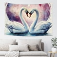 thumbnail image 6 of ZFLMY Swans Heart Shape Watercolor Polyester Wall Art Tapestry for Living Room Bedroom Dorm Decoration, Decorative Wall Hanging, Various Sizes Available 60x40in, 6 of 7