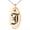 Rose, variant on Stainless Steel Letter J Initial Old English Monogram Engraved Small Oval Charm Pendant Necklace