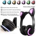 thumbnail image 3 of Auriculares inalámbricos Bluetooth JM orejas de gato 7 colores luz LED intermitente, 3 of 5