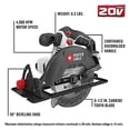 thumbnail image 2 of PORTER-CABLE 20V MAX 6-1/2-Inch Cordless Circular Saw, Tool Only (PCC660B), 2 of 5