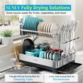 thumbnail image 2 of Escurridor de platos SUNLY de acero inoxidable de 2 niveles, grande, 2 of 7