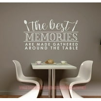 Wall Decals for Kitchen Best Memories Around the Table Words - Family Kitchen Wall Art Decor - Dining Room Quotes - Home Decor Decal Sticker Saying 36x20- Inch Light Gray