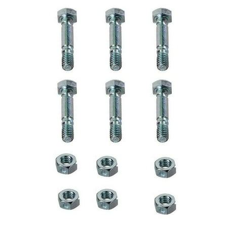 

Set Of 6 Shear Bolts Pins Lock Nuts For For Craftsman 7100890 Accessories