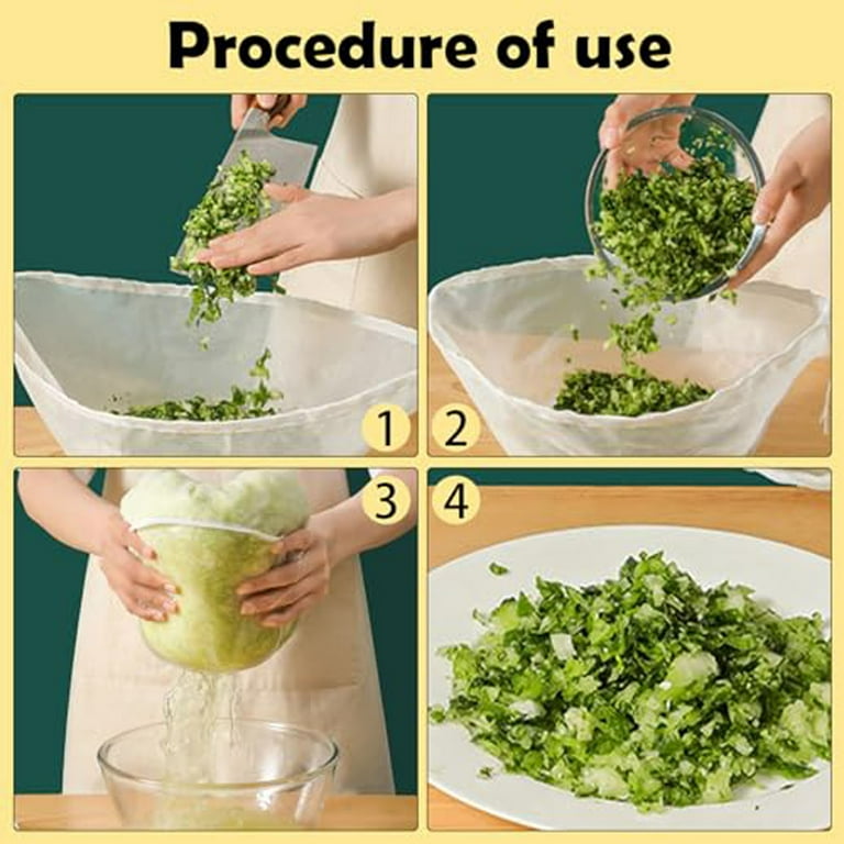 nut milk bag straining celery juice technique