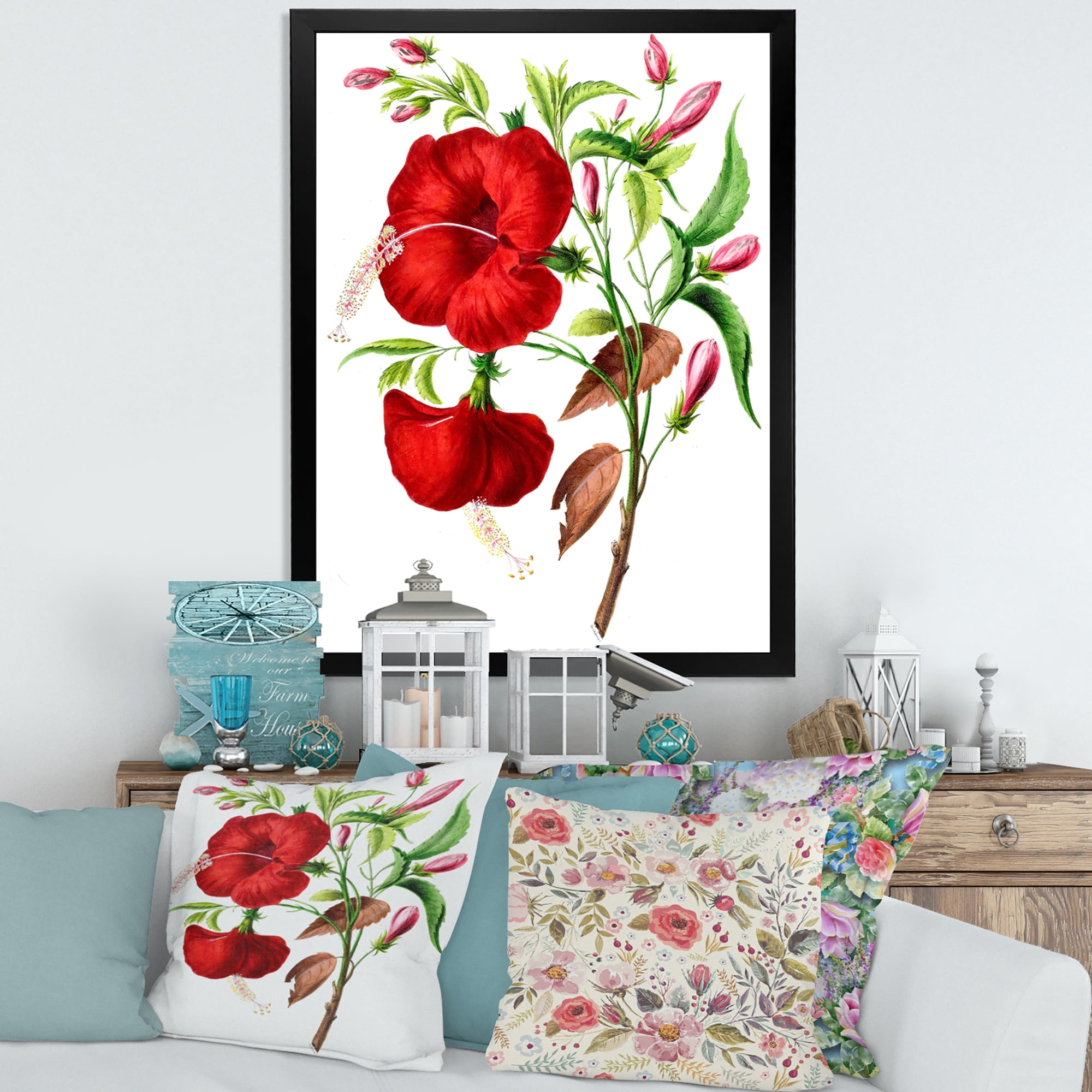 Designart 'Ancient American Flora I' Traditional Framed Art Print