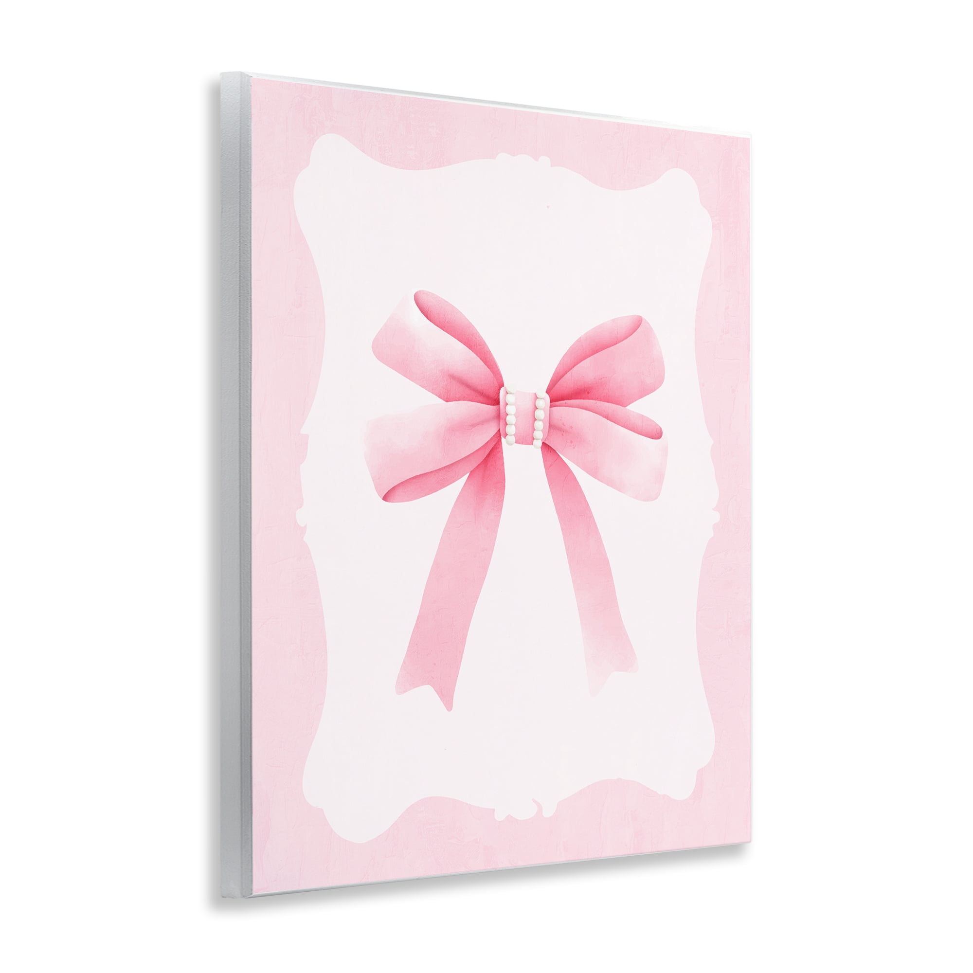 Stupell Industries Feminine Bow with Pearls Wall Plaque Art, design by Kim Allen