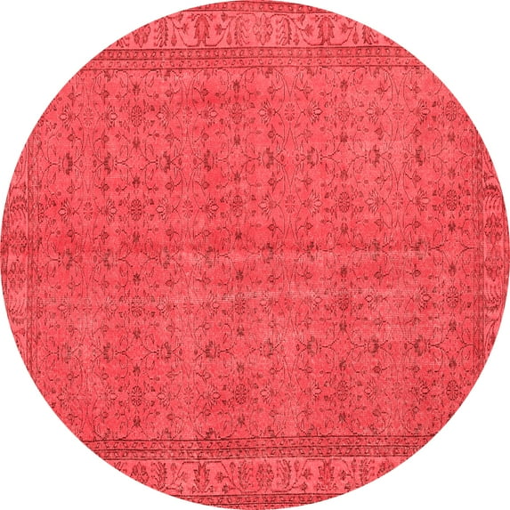 Ahgly Company Indoor Round Persian Red Bohemian Area Rugs, 7' Round