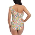 thumbnail image 5 of Haiem Watercolor Wildflowers Women's One Piece Swimsuits Tummy Control One Shoulder Bathing Suits Ruffle Swimwear-XX-Large, 5 of 8