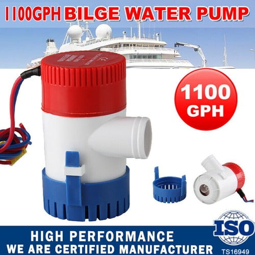 1100GPH 12V Electric Bilge Pump – Submersible Water Pump with Float Switch for Boat, RV & Emergency Drainage