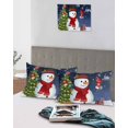 thumbnail image 4 of Navy Blue Christmas King Pillow Cases Set of 2 - Microfiber Bed Throw Pillow Covers, Gifts Xmas Tree Snowman Snowflake Winter Decorative Lumbar Pillow Cover with Envelope Closure for Sofa 20"x36", 4 of 6