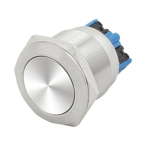 Uxcell 25mm Dia Mounting Flat Round Latching Stainless Steel Metal Push Button Switch