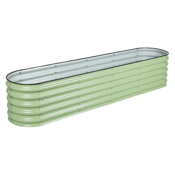 9-in-1 Modular Aluzinc Metal Raised Garden Bed, 89" L x 17.7" W x 17" H, Outdoor Planter Box for Vegetables, Flowers, and , Olive Green
