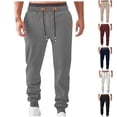thumbnail image 1 of Styesk Men's Pants Men Solid Color Pocket Zipper Elastic Waist Draw Rope Sweatpants Trousers, 1 of 8