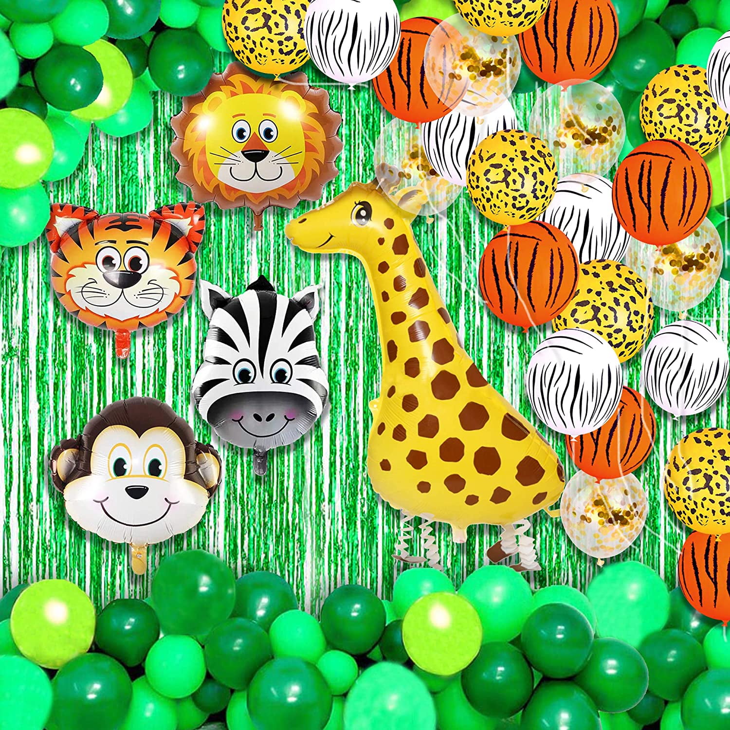 Jungle Animal Birthday Party Decoration 135 Pcs of Set Jungle Animal Themed  Party Favors Include Jungle animals Balloons, Happy Birthday  Balloons,Backdrop, Paper Pompoms Flower Great For Your Kid's Pa -  