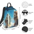 thumbnail image 2 of Honeii Blue Sky Winged Cat Print Lightweight Backpacks,Carry on Backpack,Durable Backpack for School, Work & Travel, 2 of 7