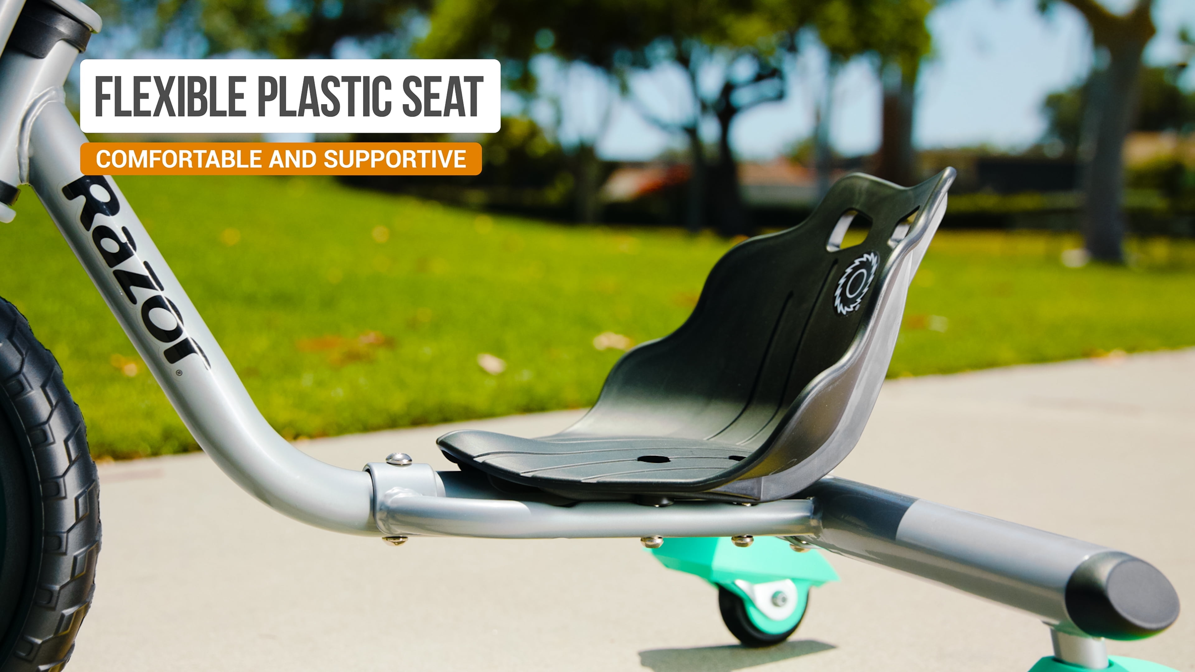 Razor RipRider 360 Mini - Teal, 360 Degrees Caster Tricycle, Easy