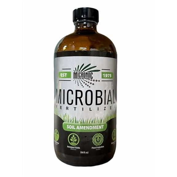 Microbial Fertilizer Soil Amendment - Root Enhancer - Increased Yields - Nitrogen Fixation - Active and Living Liquid Microbial Concentrate (16 fl oz)