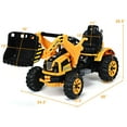 thumbnail image 3 of Costway 12V Battery Powered Kids Ride On Excavator Truck w/ Front Loader Digger Yellow, 3 of 11