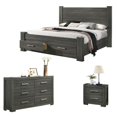thumbnail image 1 of Weathered Gray Wood 3pc Bedroom Set with Queen Platform Storage Bed, 1 of 6