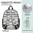 thumbnail image 2 of Artistic Student Backpack – Vintage Fashion with Abstract Tribal Style, Ink and Sketch Geometric Plaid Design, Rustic Aesthetic Bag, 2 of 6