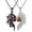 necklace A, variant on Matching Necklace Set for Couples -Angel and Demon-Angel Wings Ruby Promise Necklace