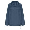 thumbnail image 4 of Zimjoy Mens Windbreaker Jackets Lightweight M-5XL Packable Waterproof Rain Jacket Breathable Hooded Men's Lightweight Jackets Adjustable Neckline Spring Travel Running Hoodies, Navy 5XL, 4 of 5
