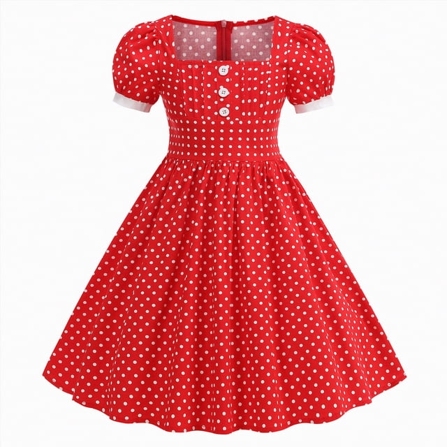 Gubotare Robe pour Tout-Petit Fille Robe Bébé Fille Papillon Robe Tutu à Volants Sans Manches Robes Robe de Fête 3T 4T (Rouge, 3-4 Ans)