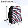 thumbnail image 4 of Honeii Starfish Navy Blue Stripe Print Laptop Backpack for Work, College, Travel, Daily Backpacks for Men Women, Sport Rucksack,Computer Bag, 4 of 8