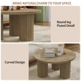 thumbnail image 5 of Pusnapku Round Coffee Table, 31.5" Wood Unique Accent Couch Table with 3 Fluted Legs, Farmhouse Small Circle Center Desk for Living Room, Bedroom, 5 of 9