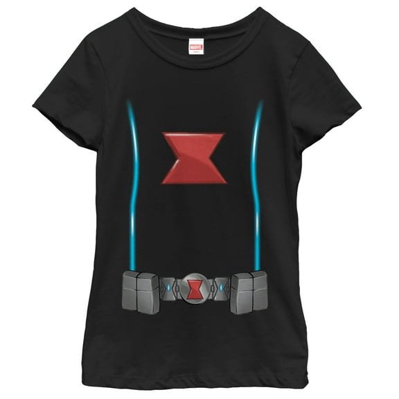 Girl's Marvel Black Widow Costume Graphic Tee Black X Large