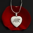 thumbnail image 5 of Mama Bear Engraved Heart Necklace Stainless Steel or 18k Yellow Gold Finish 18-22" Chain, 5 of 15