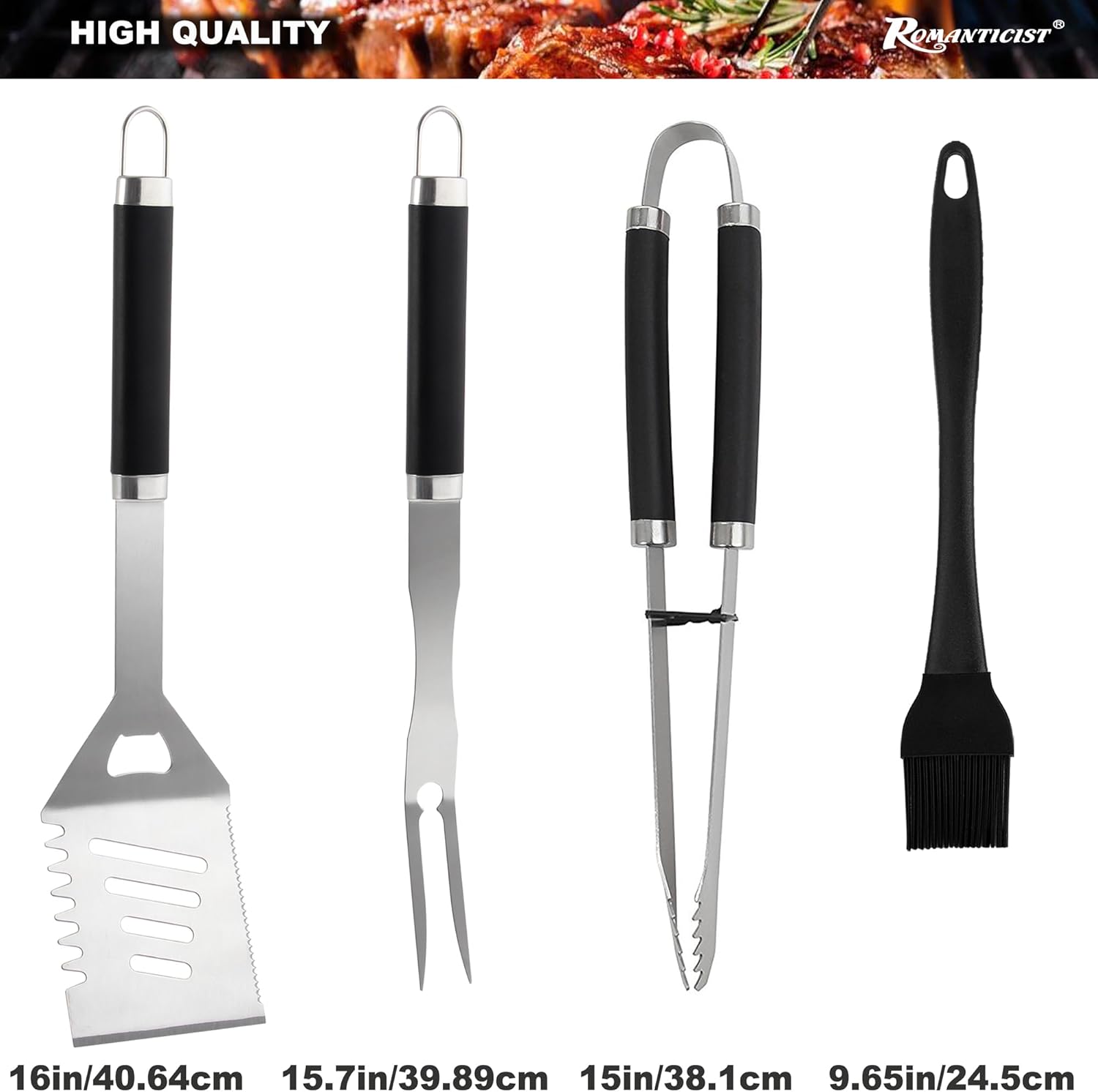 Romanticist 20-Piece Stainless Steel BBQ Grill Tool Set photo 4