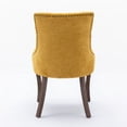 thumbnail image 6 of Fabric Upholstered Dining Chairs Set of 4, Wingback Dining Room Chairs with Tufted Back, Bronze Nail Head and Solid Wood Legs, Luxury Ultra Side Dining Chairs for Living Room Kitchen, Yellow, 6 of 7