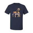 thumbnail image 2 of Wild Bobby, Cute Colorful Elephant Squirrel Mosaic, Animal Lover, Men Graphic Tee, Navy, 3X-Large, 2 of 4
