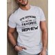 thumbnail image 1 of Men's Casual Polyester T-Shirt, "Favorite Nephew" Print, Short Sleeve, Round Neck, Stretch Fabric, Geometric Design, Summer Top for Adults, 1 of 4
