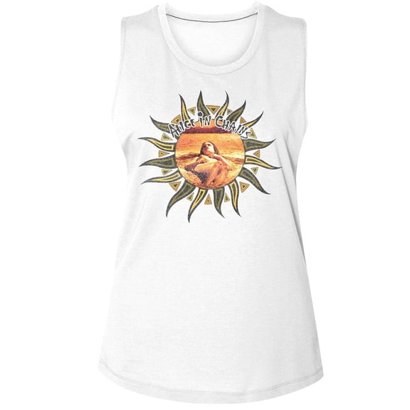 Alice In Chains Sun White Ladies Muscle Tank 2Xl
