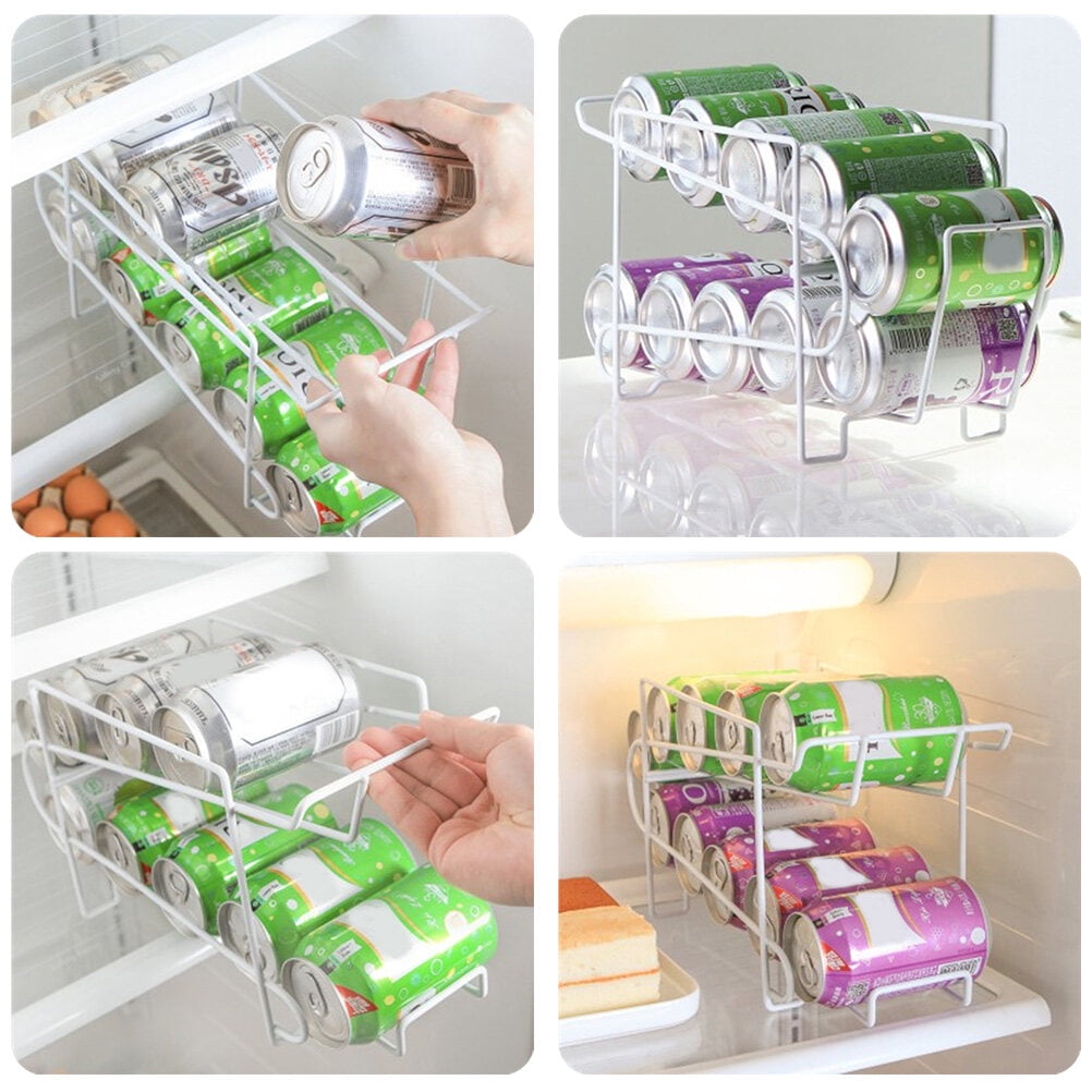 1PC Iron Fridge Beer Rack Soda Can Holder Portable Shelf Kitchen Organizer for Home Store Restaurant