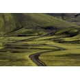 thumbnail image 2 of Young, Bill 14x11 White Modern Wood Framed Museum Art Print Titled - Iceland Road curves through green countryside, 2 of 4