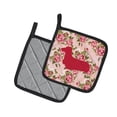 thumbnail image 2 of Caroline's Treasures BB1078-RS-PK-PTHD Dachshund Shabby Chic Pink Roses Pair of Pot Holders , 7.5HX7.5W, multicolor, 2 of 3