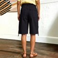 thumbnail image 4 of Breezora Women’s Baggy Cargo Denim Shorts – Wide Leg Knee Length Shorts with Pockets & Drawstring Waist, 4 of 6
