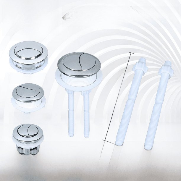 Botón de inodoro redondo universal, interruptor de descarga de tanque de agua de inodoro, accesorios de botón simple y doble