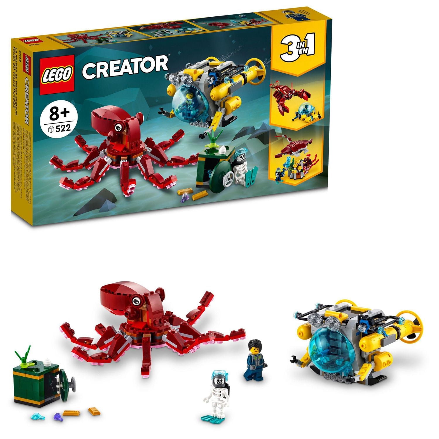 LEGO Creator Sunken Treasure Mission 31130 Toy Building Kit (522 Pieces)