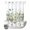 White, variant on No Hook Shower Curtain, Spring Daisy Leaves Shower Curtains for Bathroom with See Through Top Window, Farmhouse Watercolor Flowers Butterfly Waterproof & Washable Bath Curtain Stand Up Stall 36"x72"