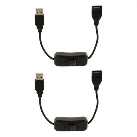 2X USB A Male to Female Extension Cable with Switch On / Off