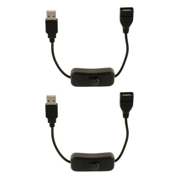 2X USB A Male to Female Extension Cable with Switch On / Off