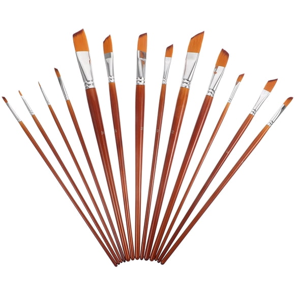 13 Pcs Pinceau Multi-Usage en Nylon, Pinceau pour Peinture sur Toile, Kit de Pinceaux pour Étudiants