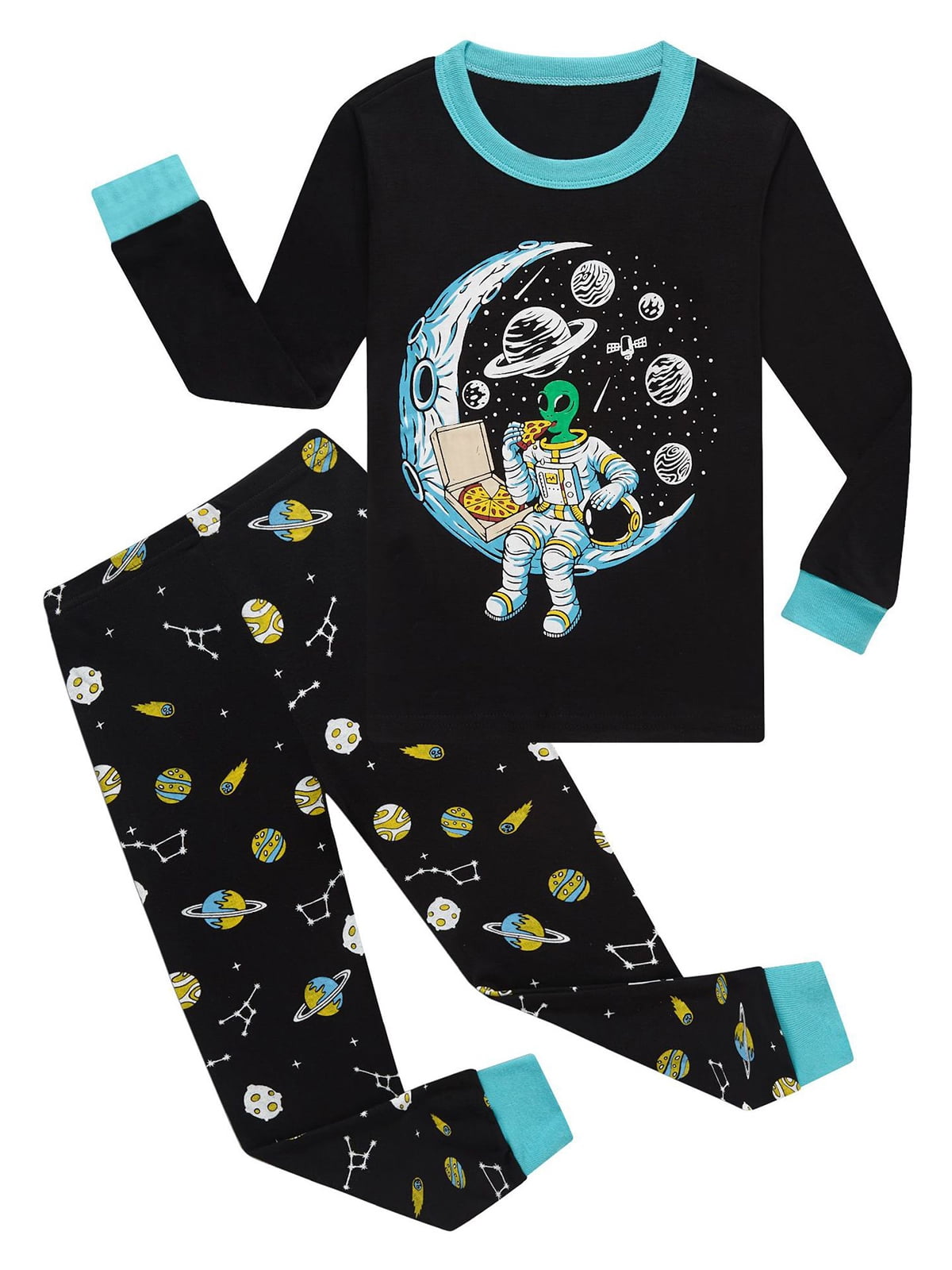 WIBACKER Cotton 2 Pieces Pajamas for 3-12T Boys Animals Sleepwear Kids ...