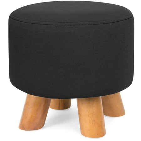 Inexpensive Pouf Ottoman Best Choice Products Upholstered Padded Lightweight Pouf Ottoman Footrest Stool w/ Removable Linen Cover, Non-Skid Wooden Legs, 440lbs Weight Capacity - Black ()