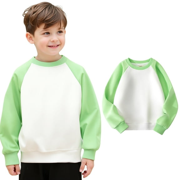 Teen Boys Sweatsuit Long Sleeve Color Block Sweatshirts Crew Neck Cute Pullover Relaxed Fit Tops Winter Clothes 12-13 Years Sweatshirt Kids Clothes